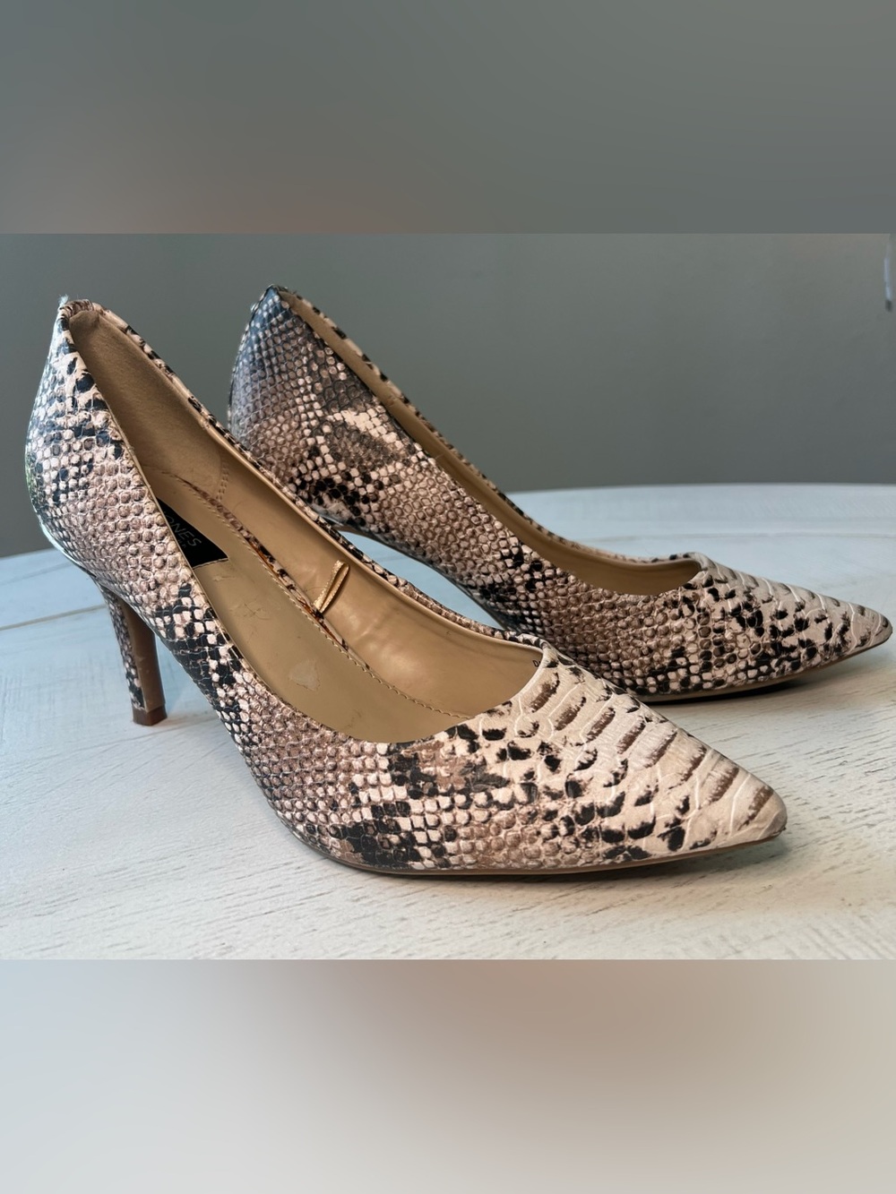 Jones New York Darcy Snake-Print Pointed Toe Pumps